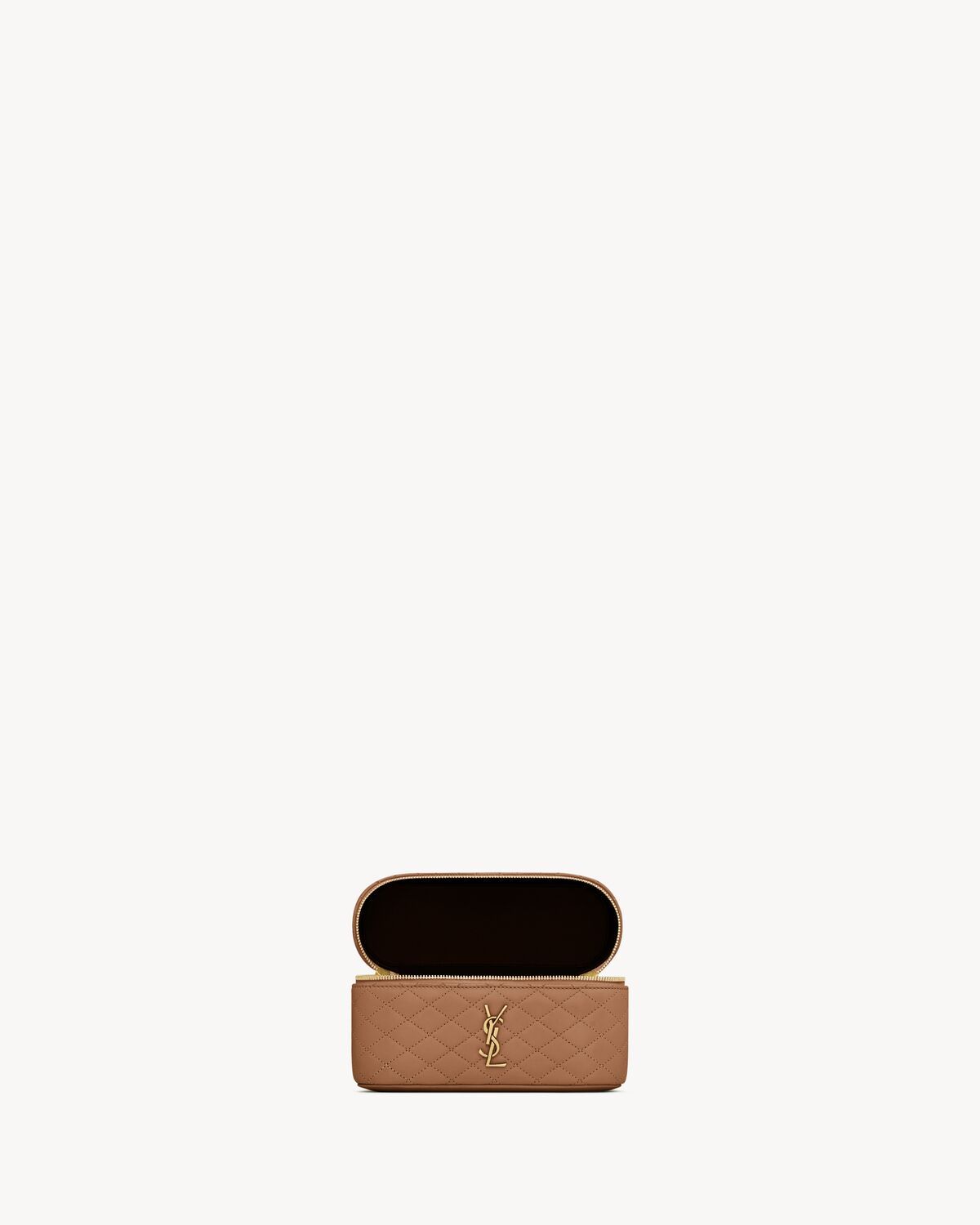 Saint Laurent Gaby Vanity Bag In Lambskin In Brown