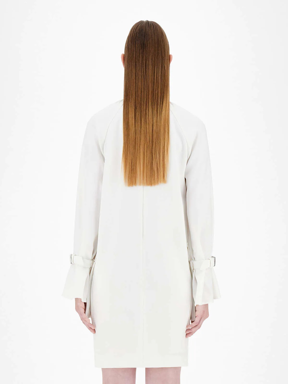 Max Mara Round Collar Design Dress In White