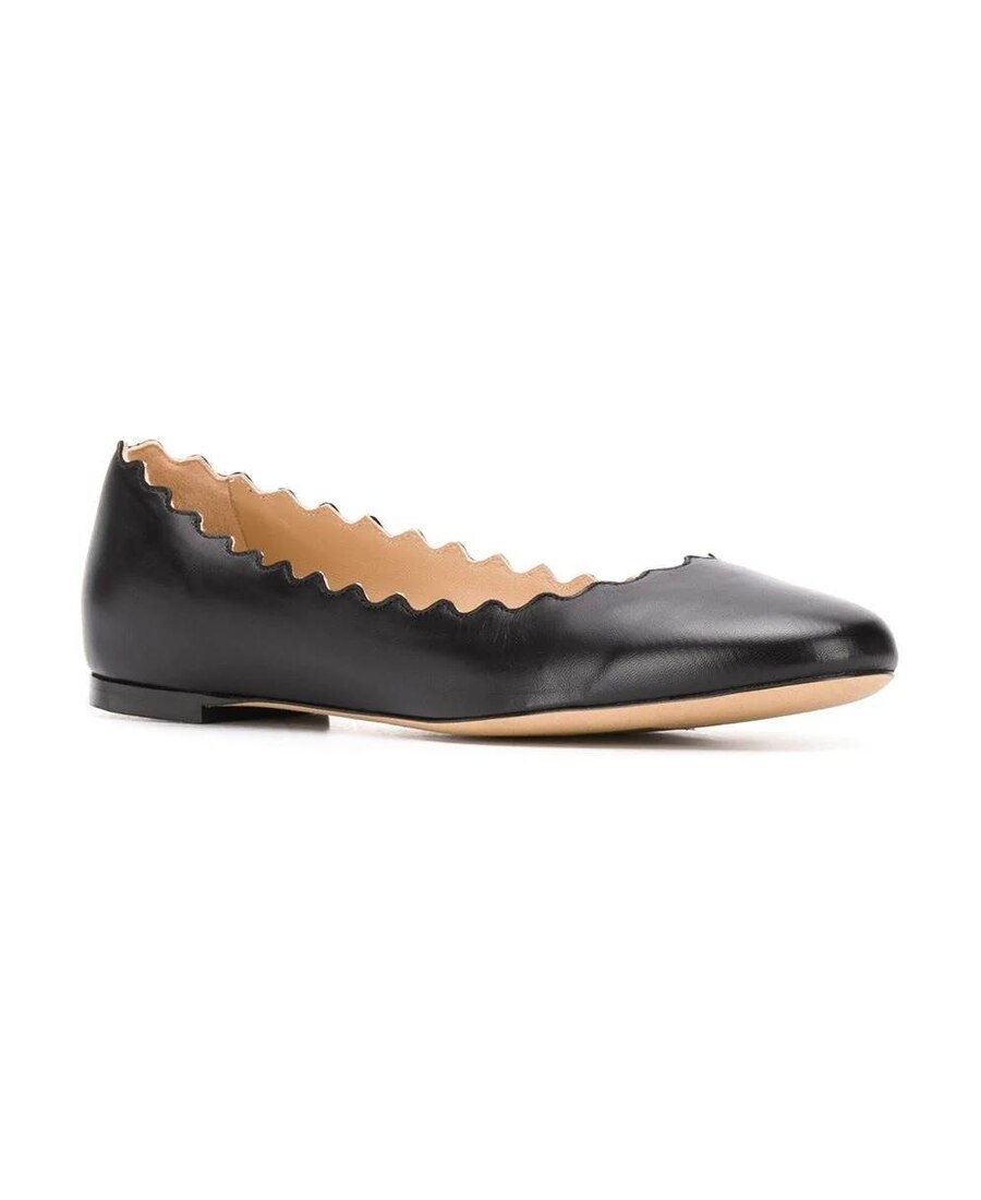 Chloé Black Lace Decorative Ballet Shoes In Black