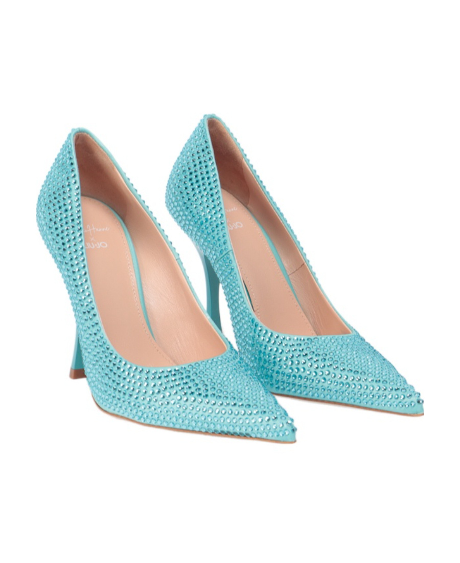 Liu •jo Leonie Hanne X Liu Jo Embellished Sculpted Heel Pumps In Blue