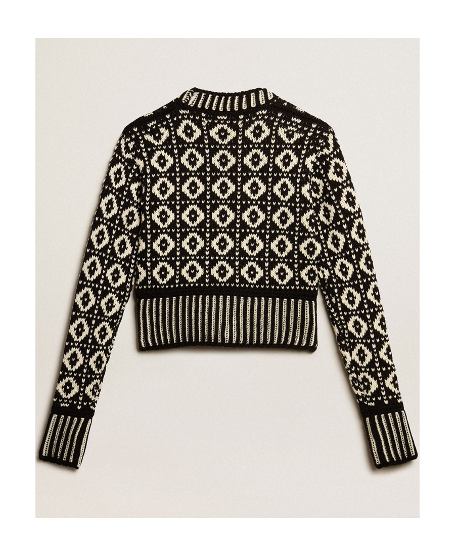 Golden Goose Jacquard-pattern Wool Cardigan In Black