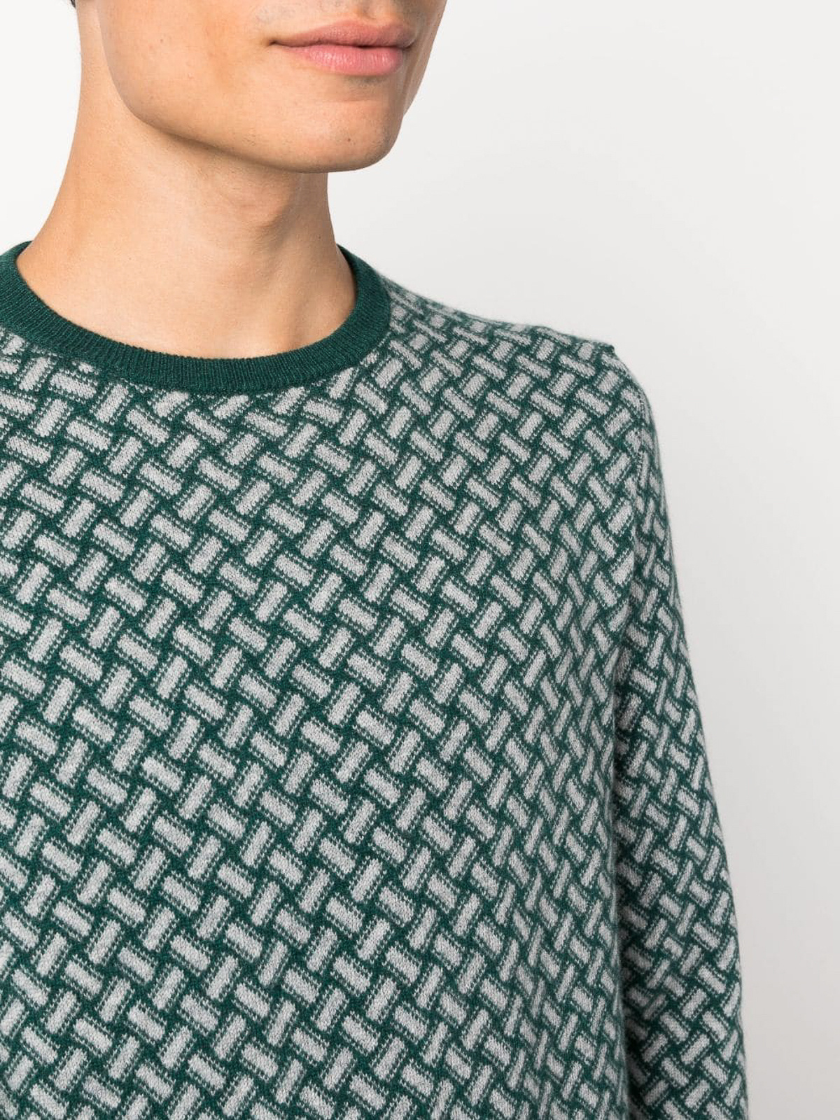 Drumohr Biscottino Crew-neck Cashmere Jumper In Green