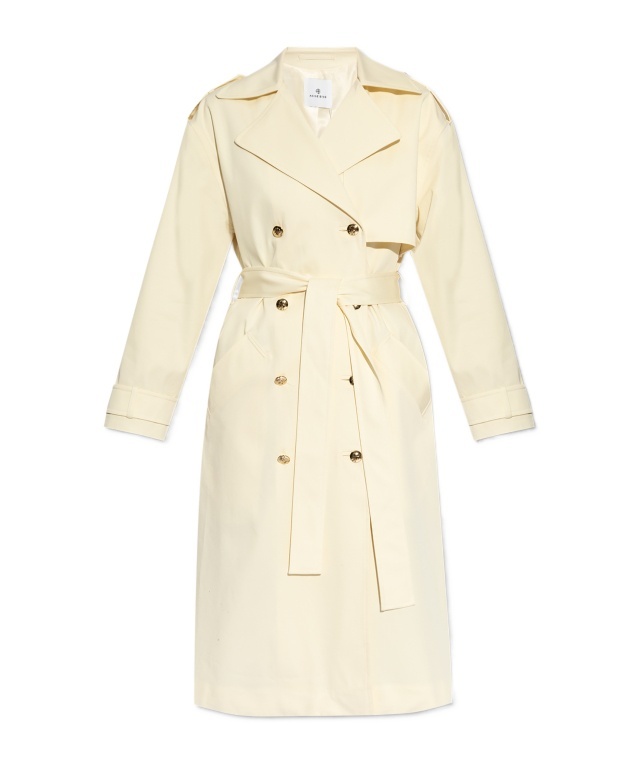 Anine Bing Womens Cream Layton Relaxed-fit Stretch-cotton Trench Coat In White