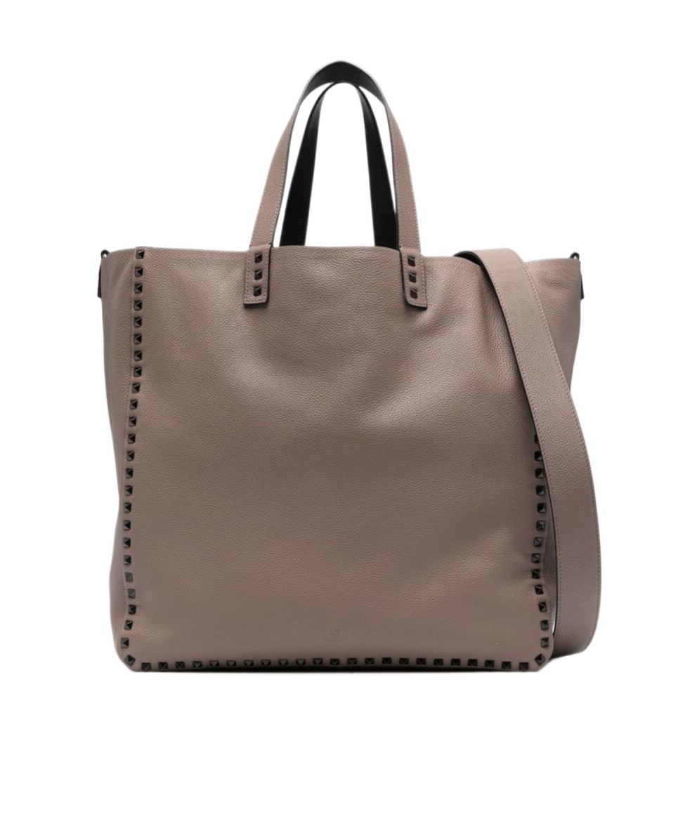 Valentino Reversible Rockstud-embellished Tote Bag In Brown