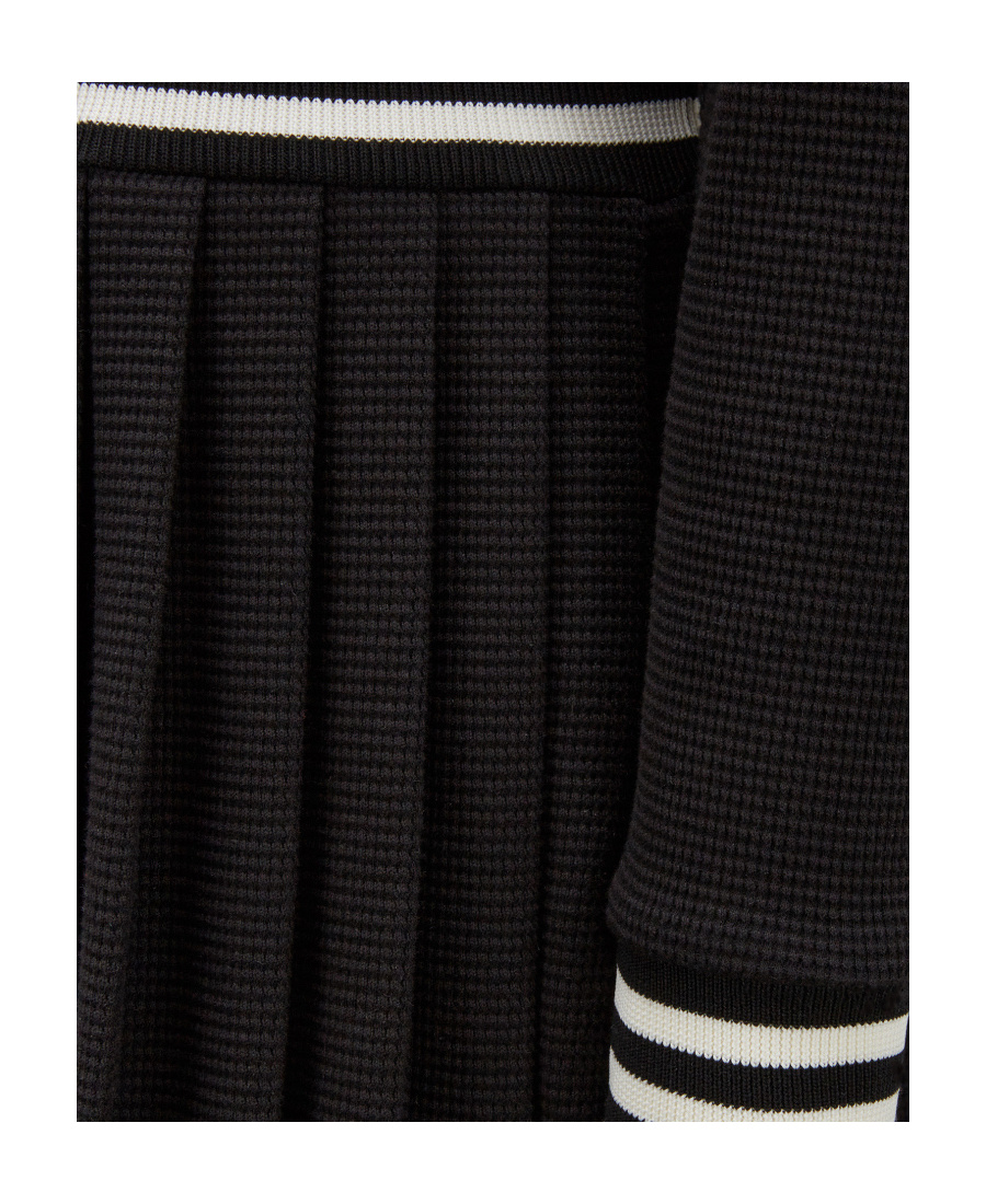 Moncler Pleated Dress Black In Black