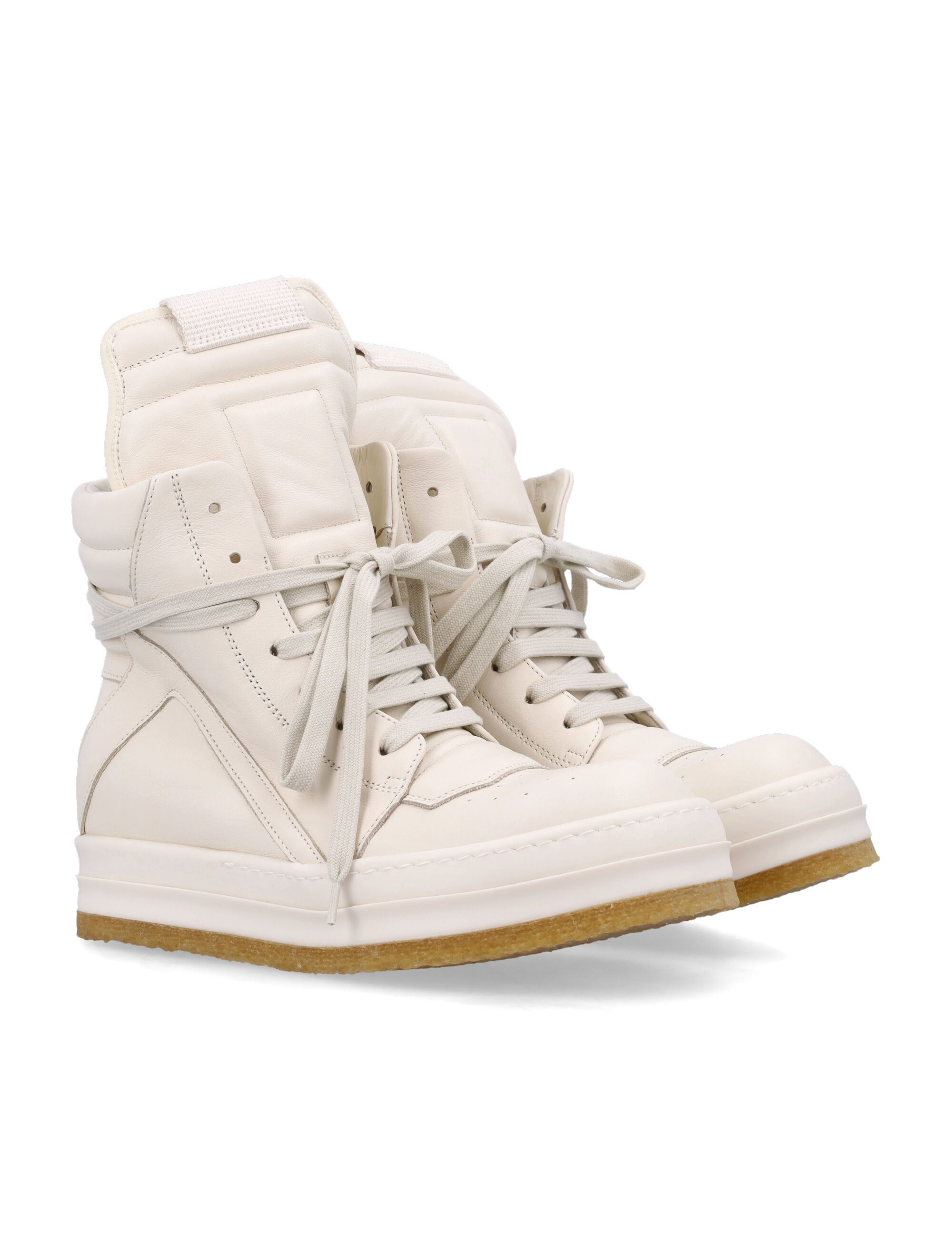 Rick Owens Geobasket Sneakers In White