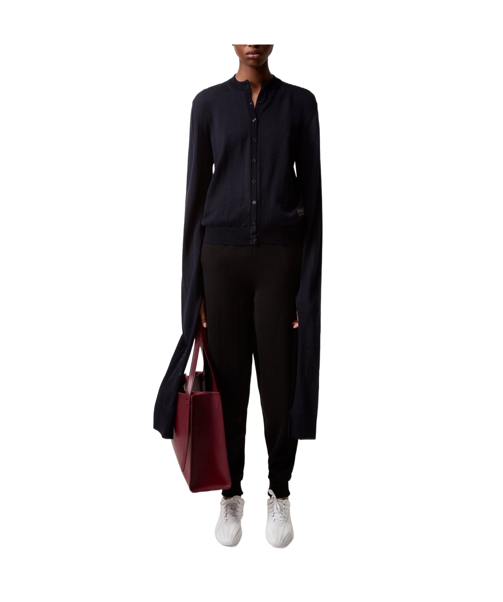 Coperni Long-sleeved Knitted Cardigan In Black