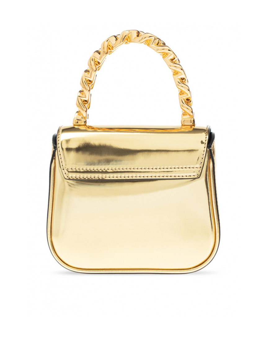 Versace Medusa Polished Leather Bag In Nude