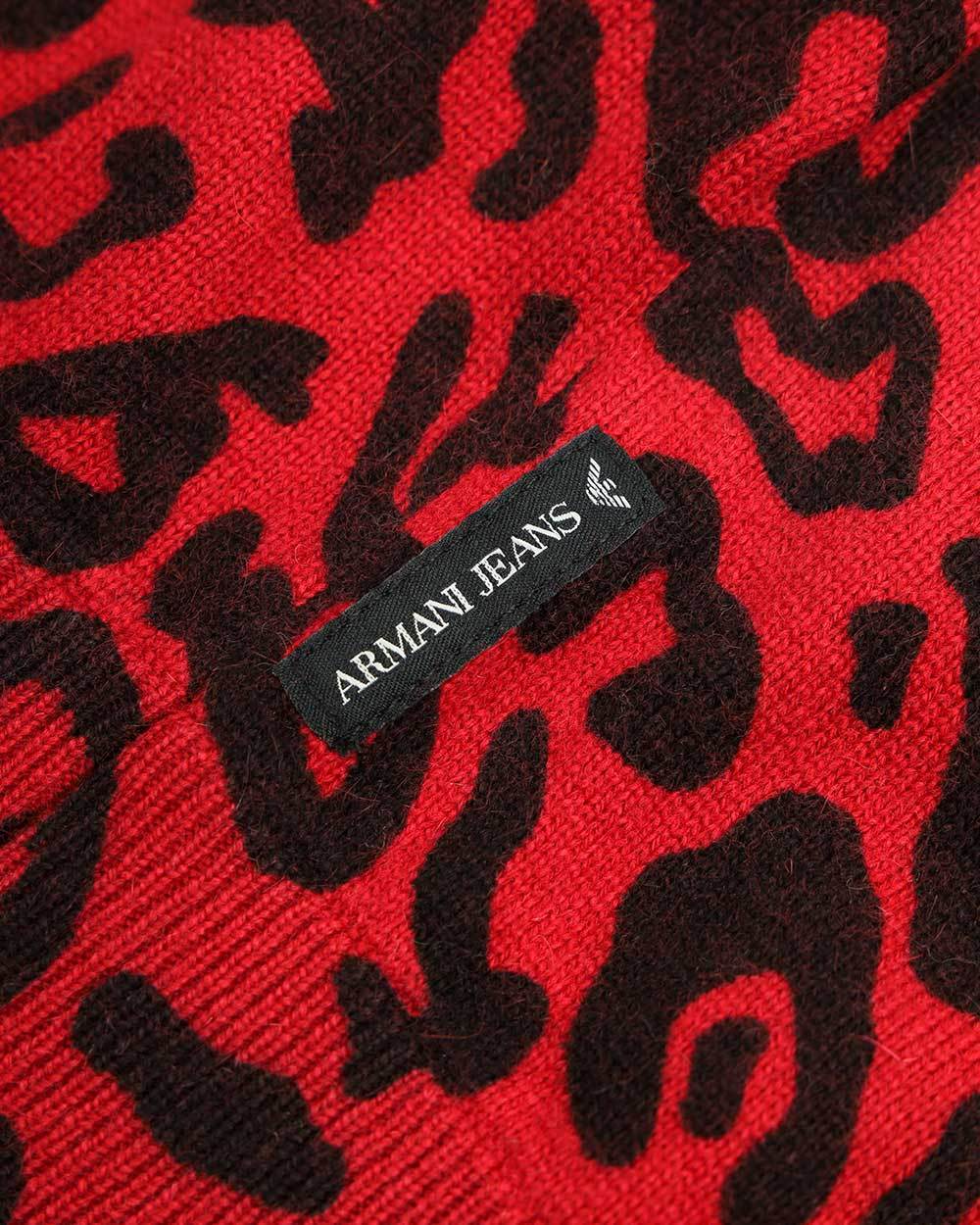 Shop Armani Jeans V-neck Sweater In Red