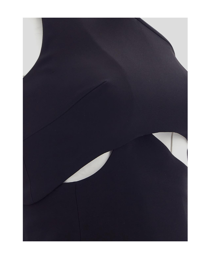 Givenchy Black Asymmetric Cocktail Dress In Black