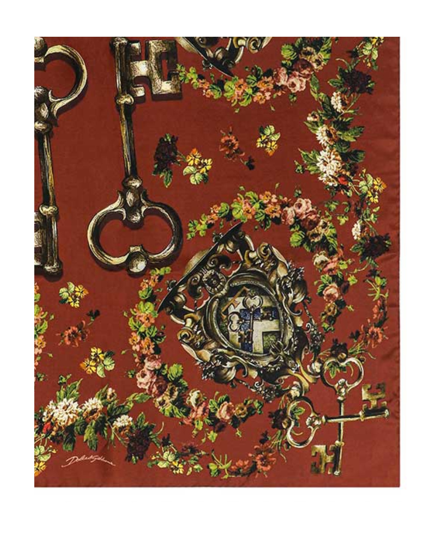 Dolce & Gabbana Printed Scarf In Red