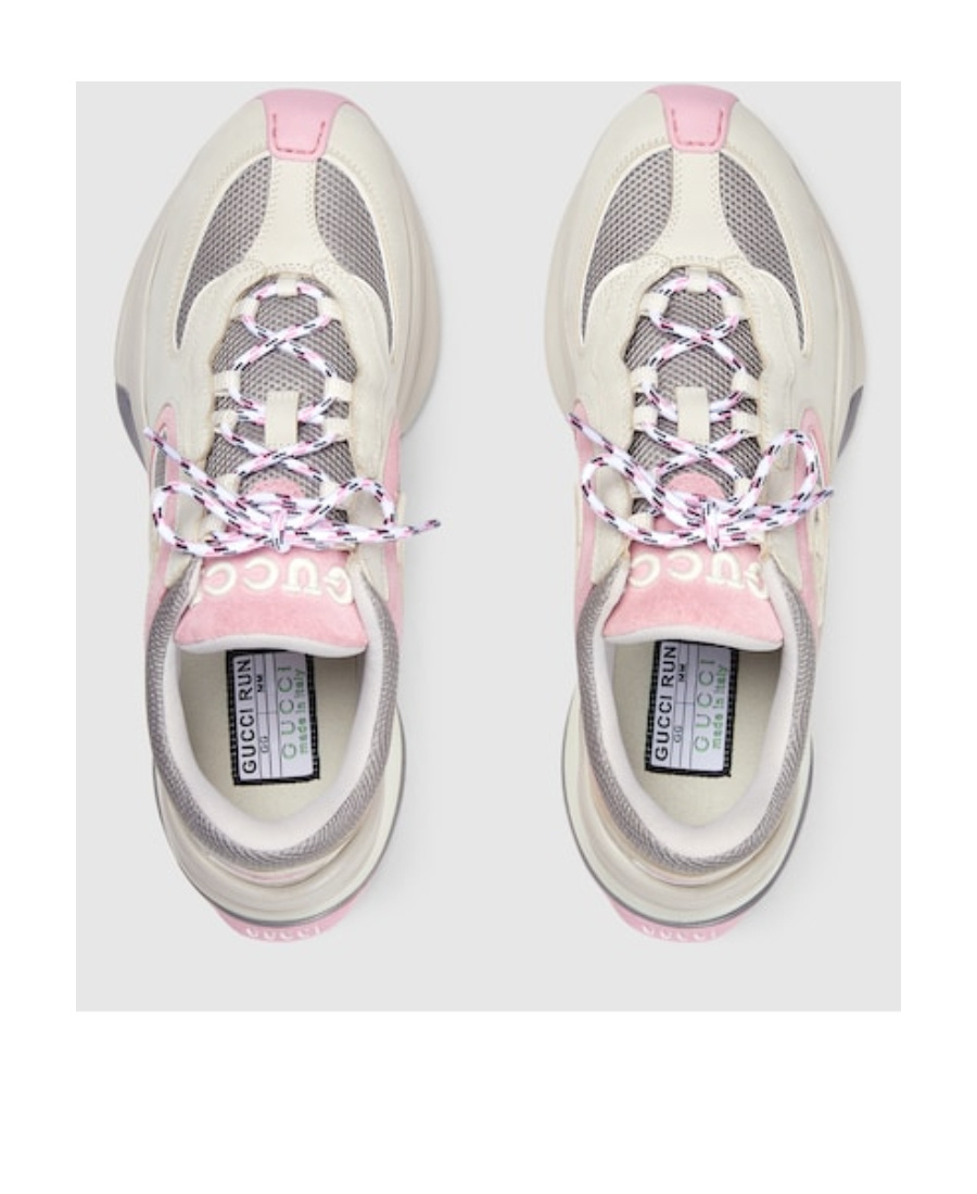 Gucci Run Suede-trimmed Sneakers In White