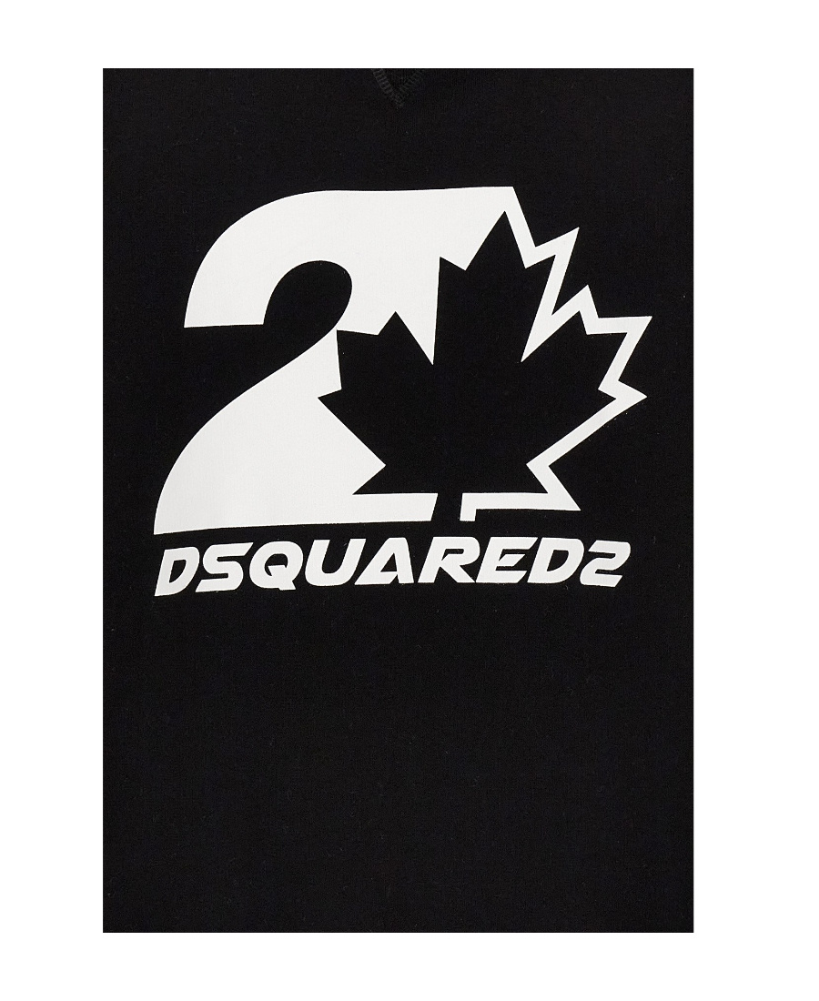 Dsquared2 Printed Hoodie In Black