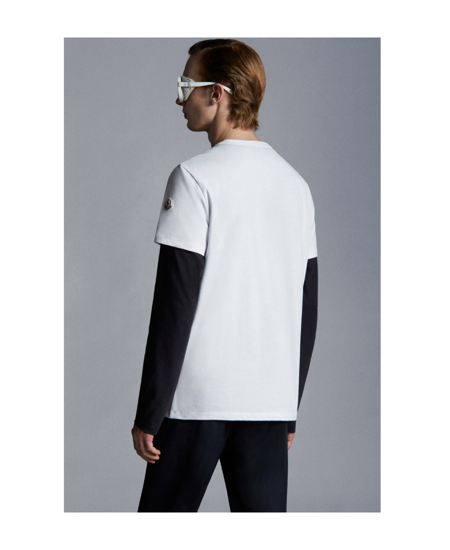 MONCLER TRICOLOUR-STRIPE T-SHIRT