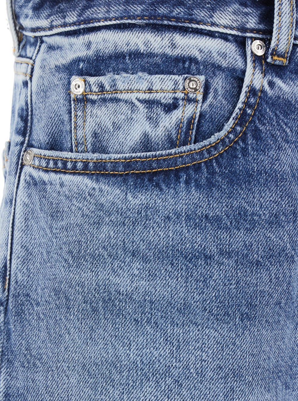 Icon Denim Light Blue Jeans With Belt Loops And Logo Patch On The Rear In Denim Man In Blue