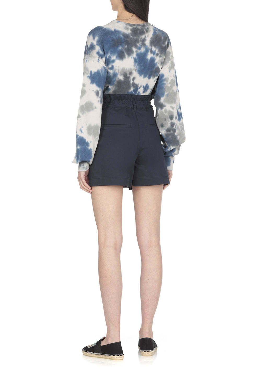 Kenzo High-waisted Cargo Shorts In Blue
