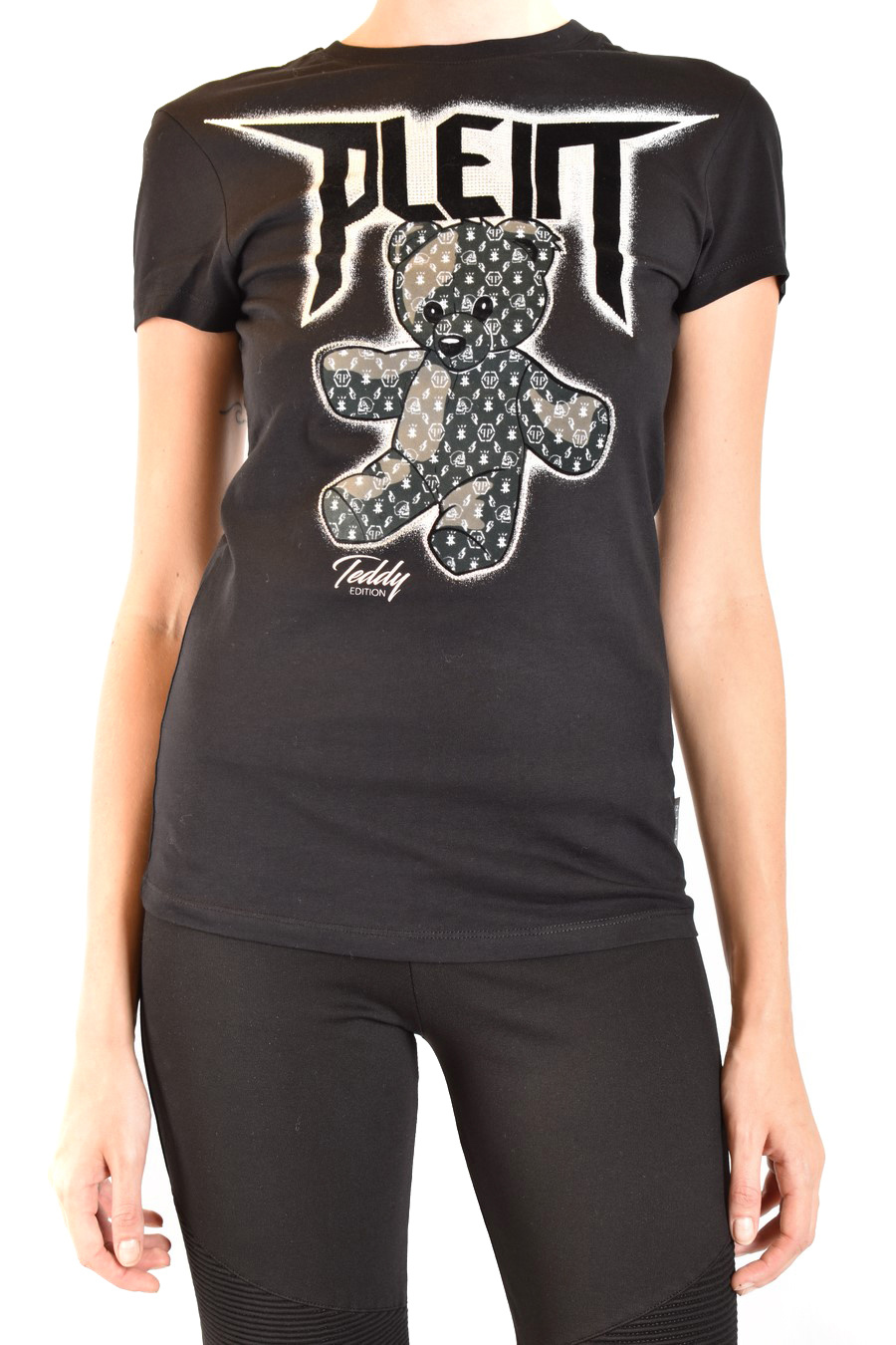 Shop Philipp Plein Teddy Logo T-shirt In Black