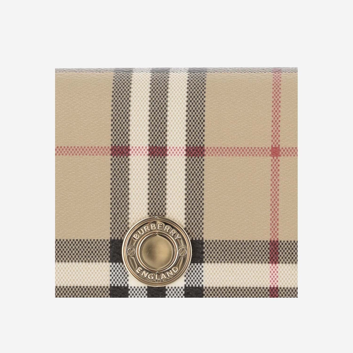 Burberry Women Printed Canvas And Leather Continental Wallet In Nude