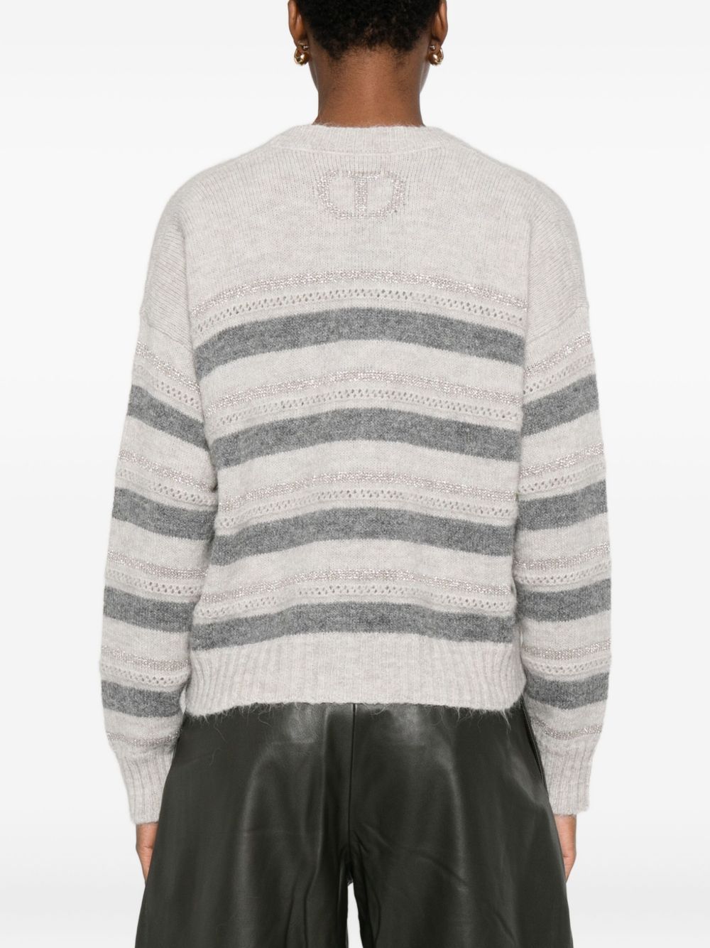 Twinset Striped Cardigan In Multi