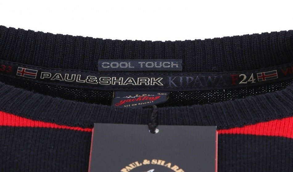 Paul & Shark Black Striped Pullover In Black