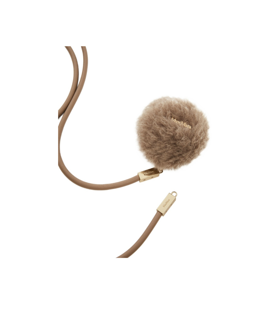Max Mara Tubular Belt With Pom-pom In Brown
