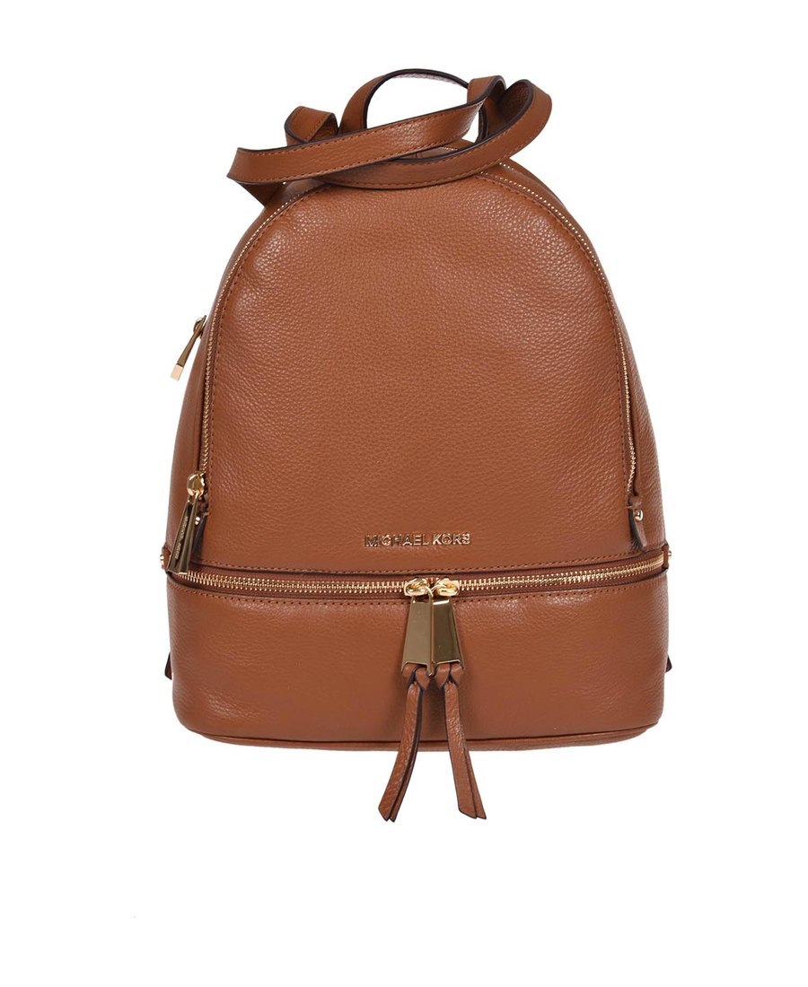 Michael Kors Medium Zip Backpack "rhea" In Brown