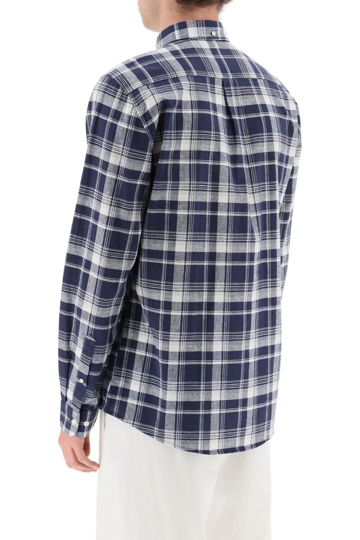 Barbour Checked Long-sleeved Buttoned Shirt In Blue