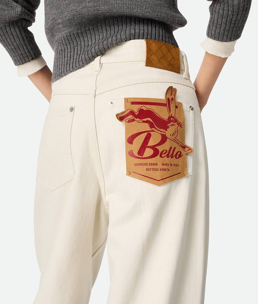 Bottega Veneta Denim Pants Stone Washed In White