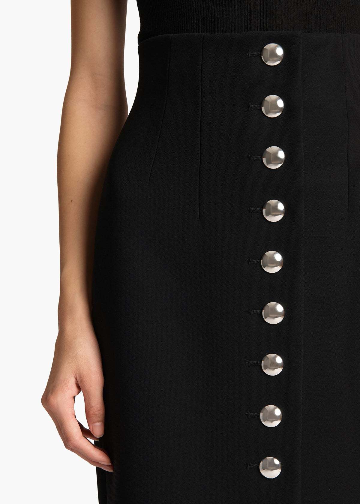 Khaite Brynlee Crepe Maxi Pencil Skirt In Black