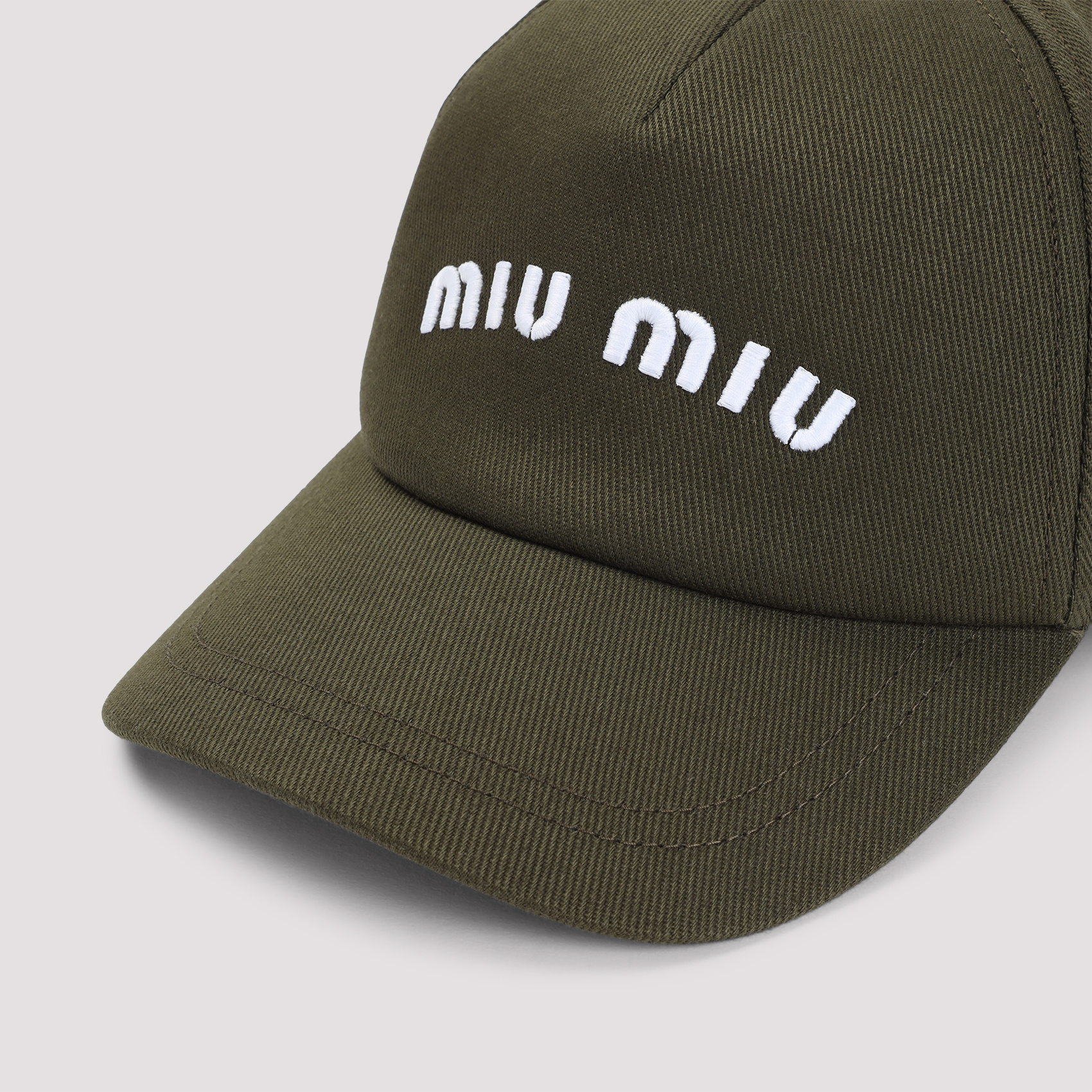 Miu Miu Logo Baseball Cap In Green