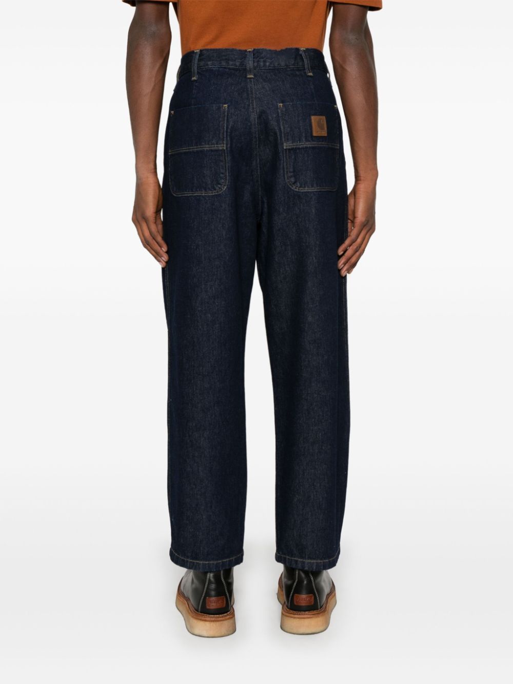 Carhartt Straight Trousers With Front Pleats And Pockets In Black