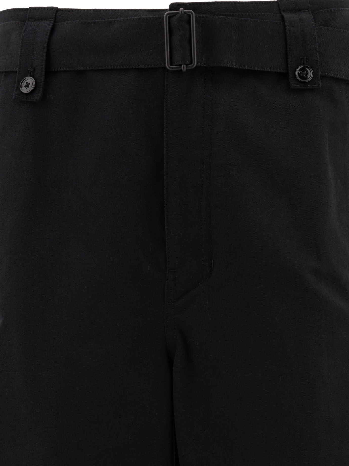 Lemaire Men's "twisted" Trousers With Adjustable Cuffs In Black