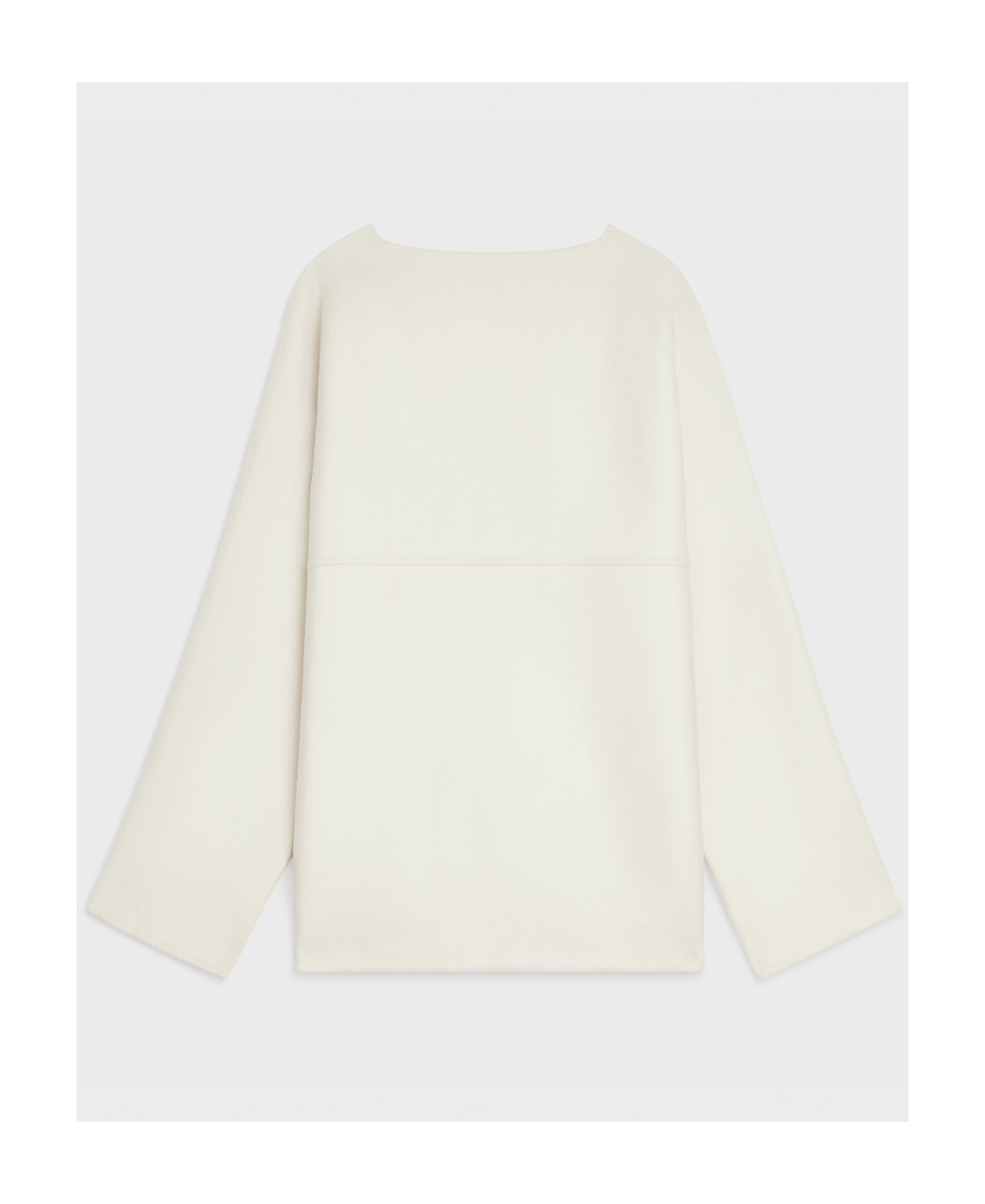 Shop Celine Vareuse Jacket In Double Faced Cashmere In White