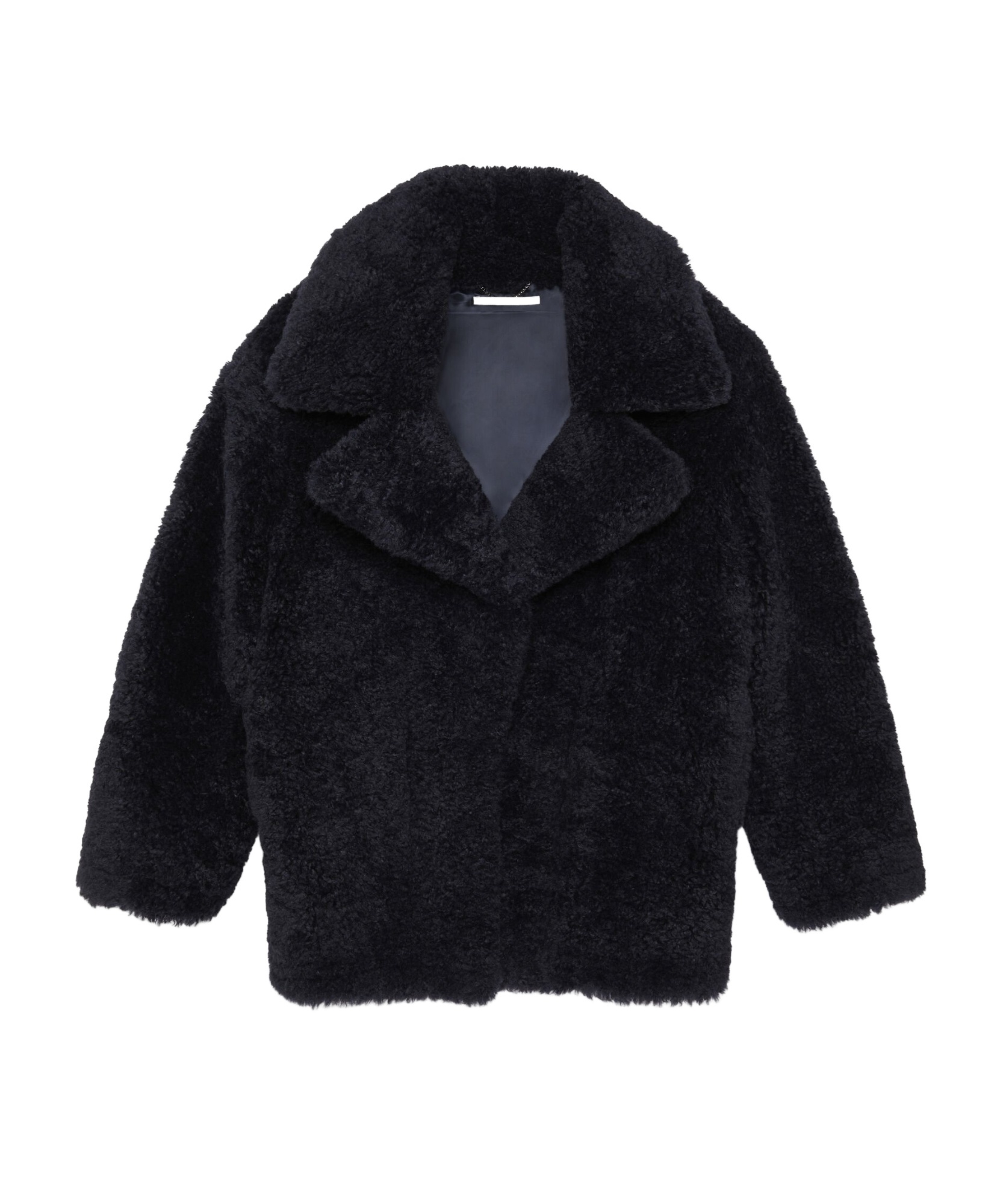 Stella Mccartney Belted Plush Teddy Jacket In Black