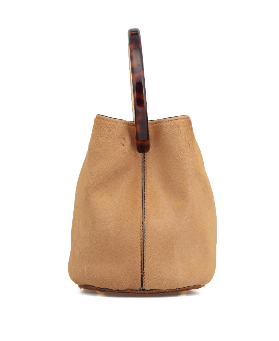 Marni Handle Bucket Shoulder Bag In Nude