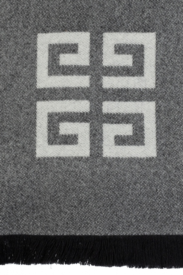 Givenchy Logo-jacquard Wool Scarf In Black