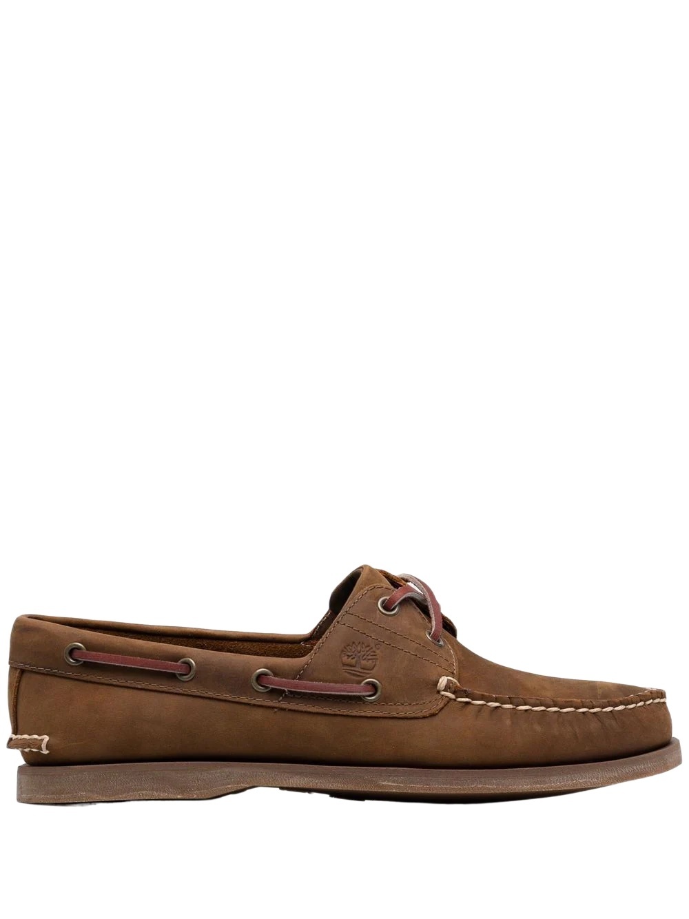 Timberland Brown Boat Loafers With Lace-up Detail In Brown