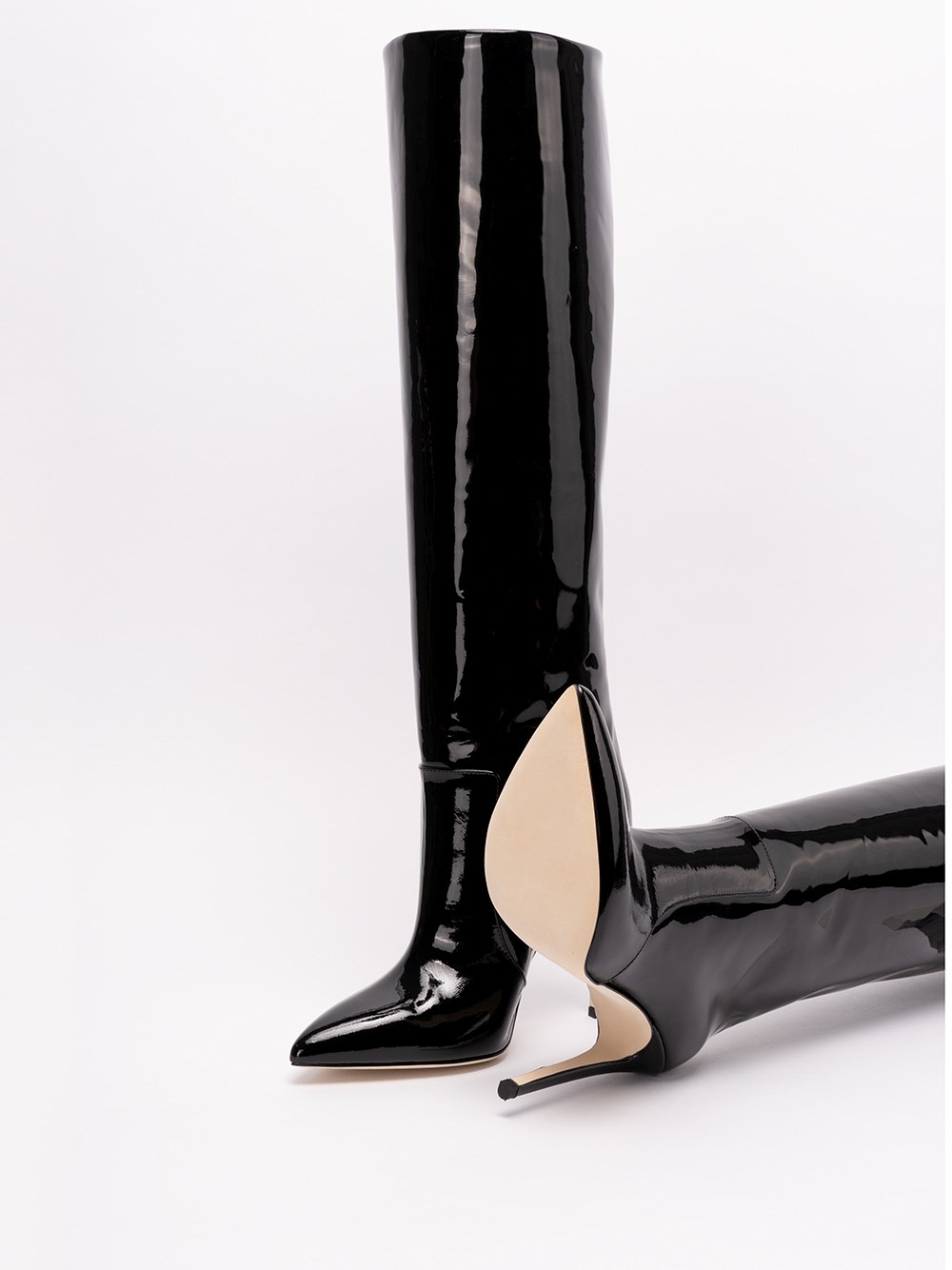 Paris Texas Pointed-toe 90mm Heeled Boots In Black