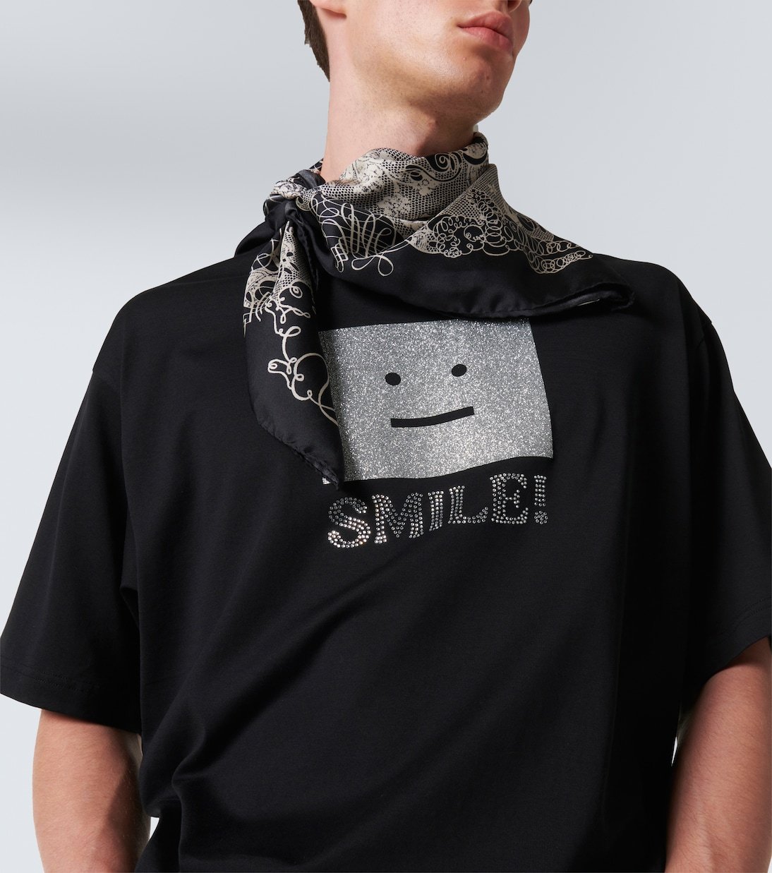 Acne Studios Face Smile Oversize T-shirt In Black