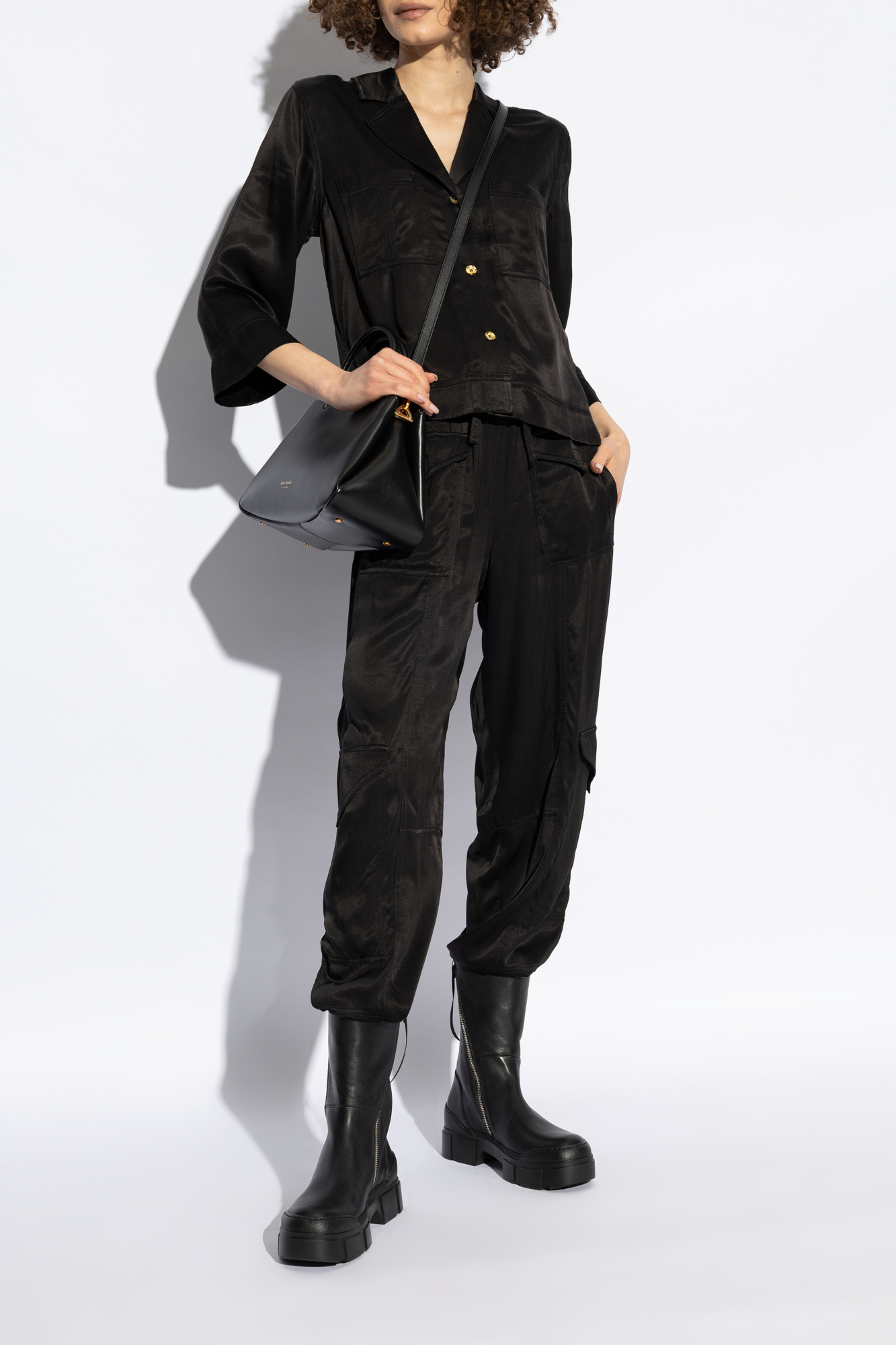 Vic Matie Chunky Platform Ankle Boots With Side Zipper In Black