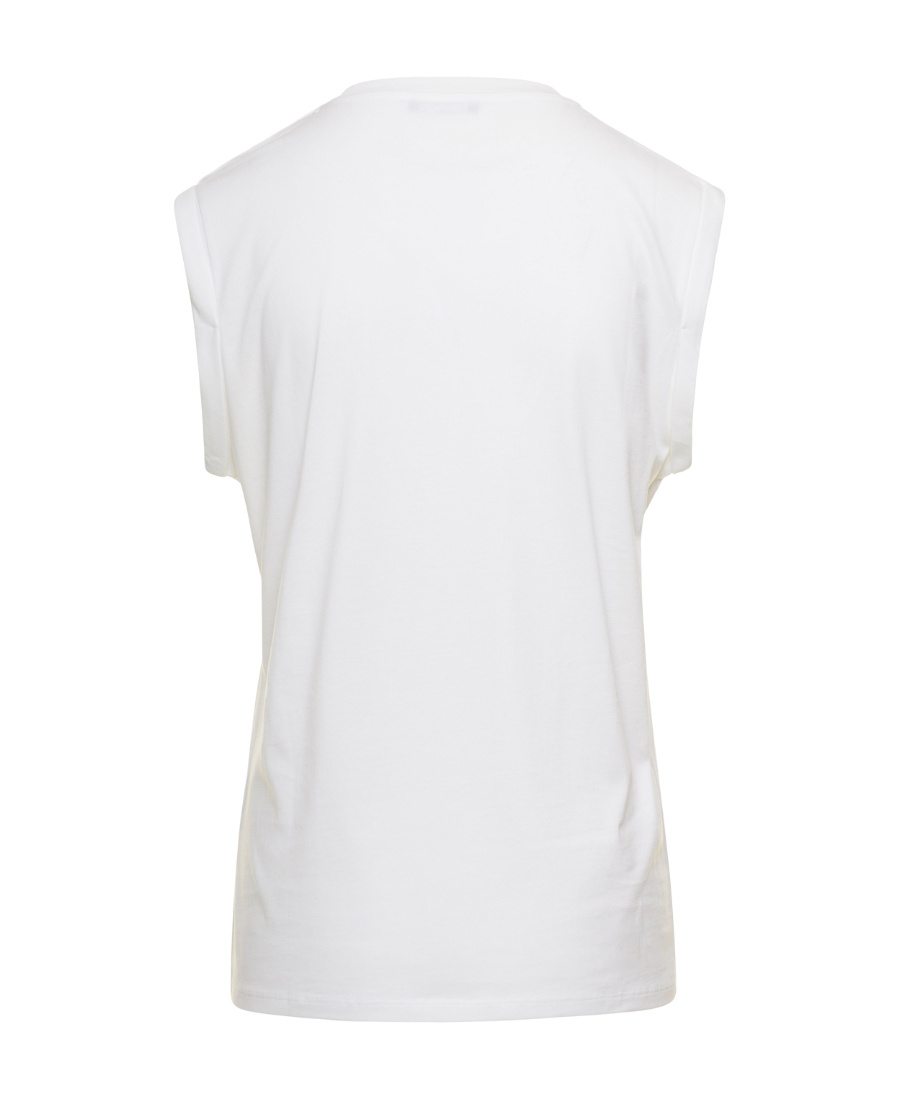Balmain Button-detail Logo-print Tank Top In White