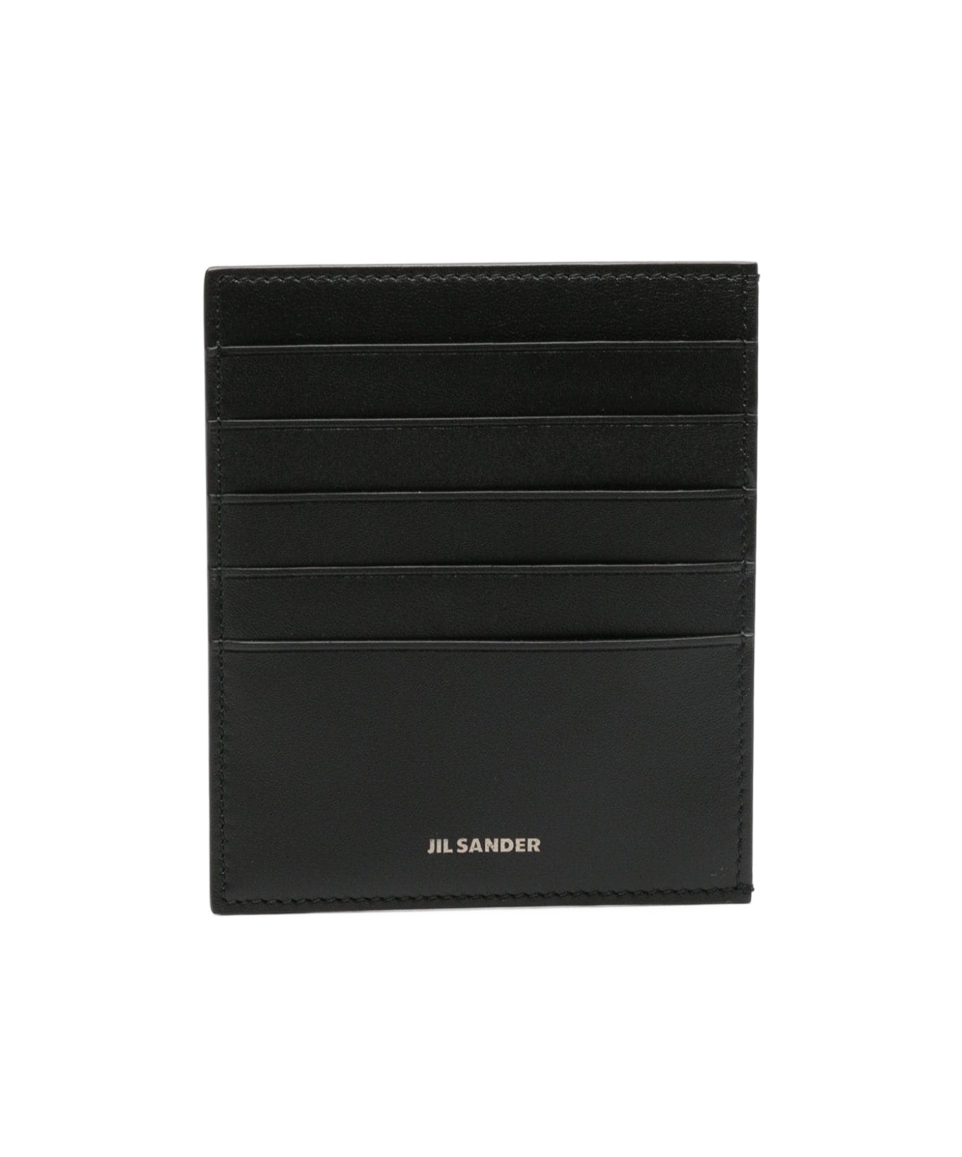 Jil Sander Logo Stamp Card Holder In Black | ModeSens