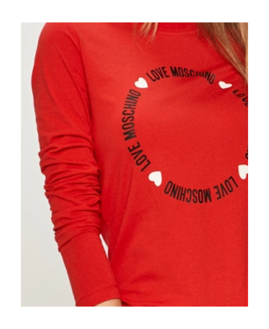 Moschino T-shirt With Round Neck And Long Sleeves In Red