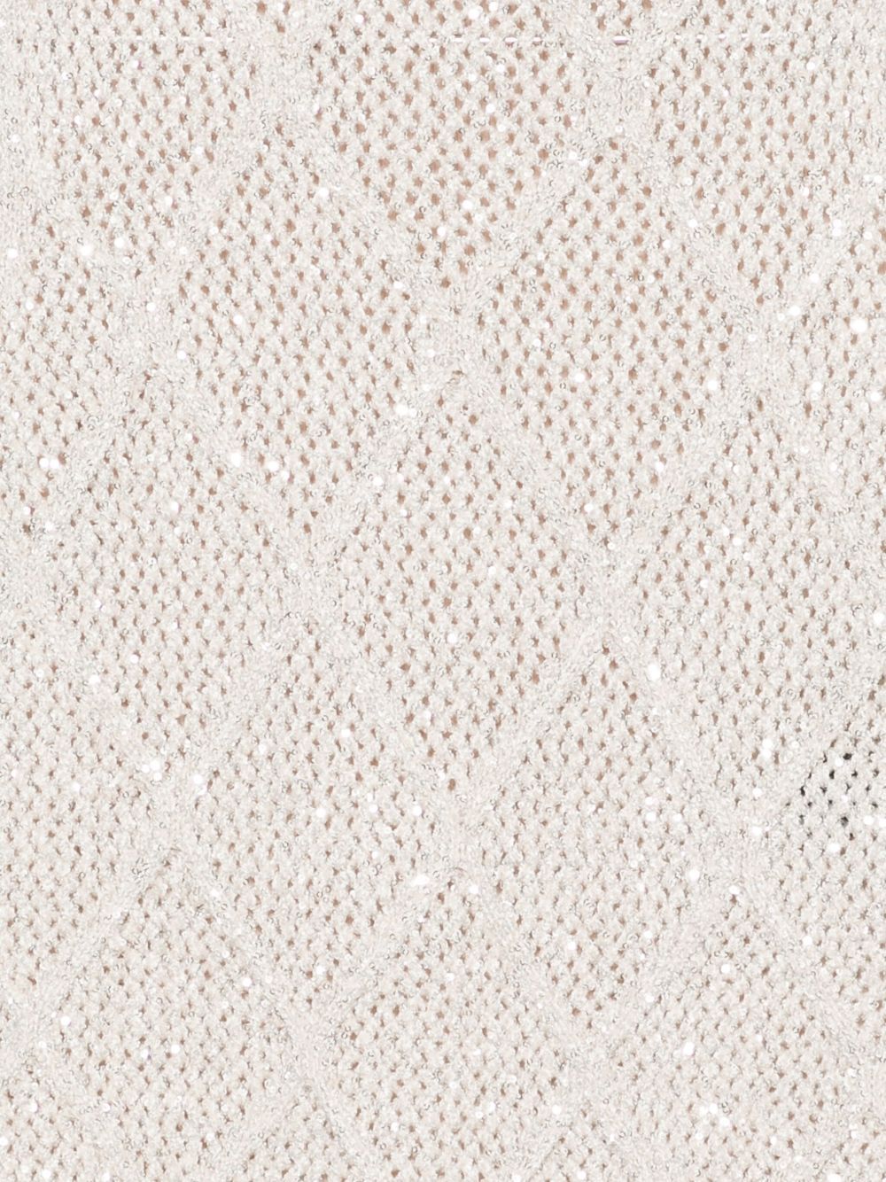 D Exterior Sequin Lattice Sweater In Neutral