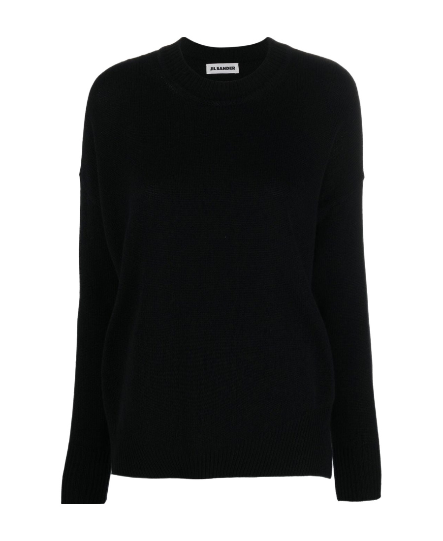 Jil Sander Crewneck Knitted Jumper In Black