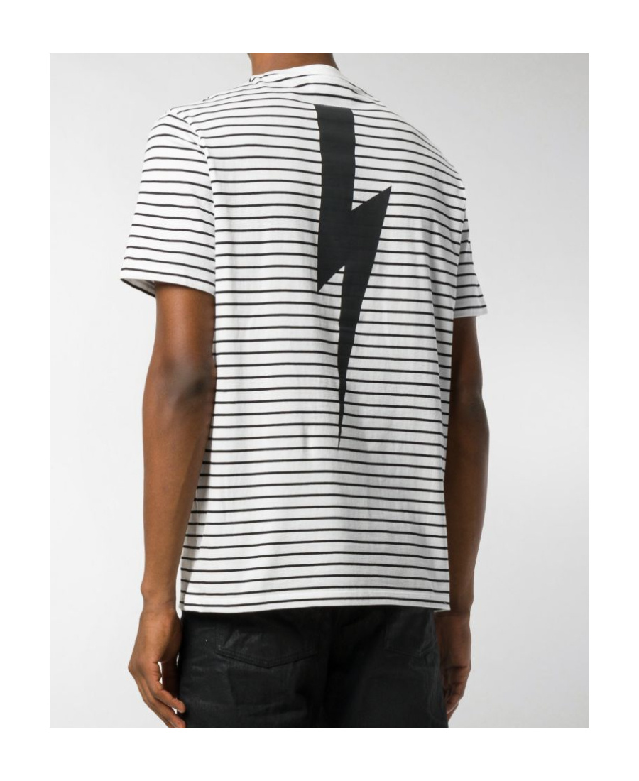 Neil Barrett Short-sleeved T-shirt With Round Neck In White