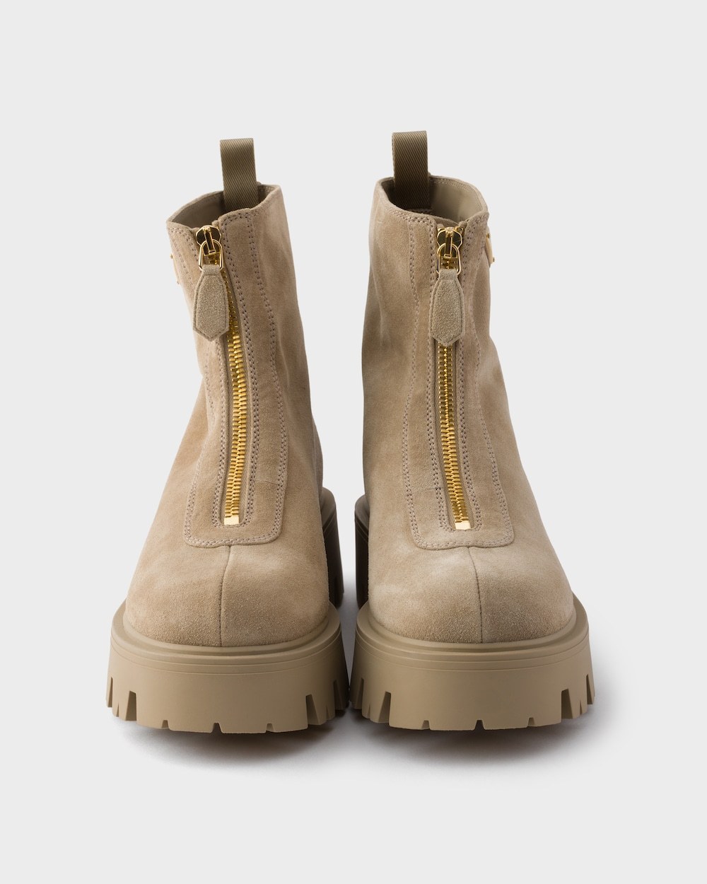 Prada Suede Booties With Zip In Multi