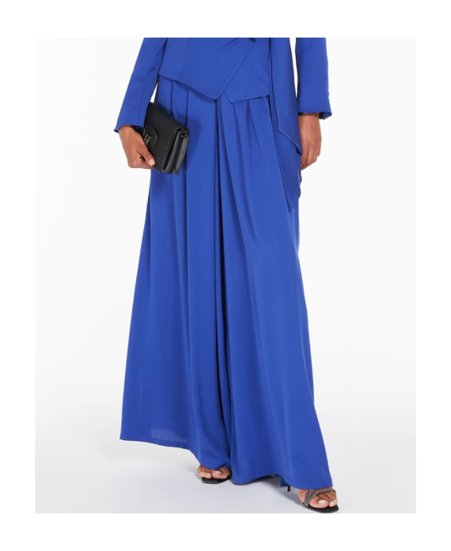 Max Mara Wide-leg Tuxedo Trousers In Blue