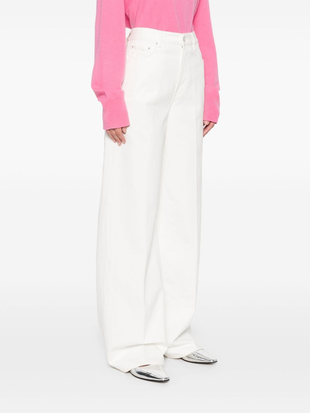 Shop Totême Belt-loop Jeans In White