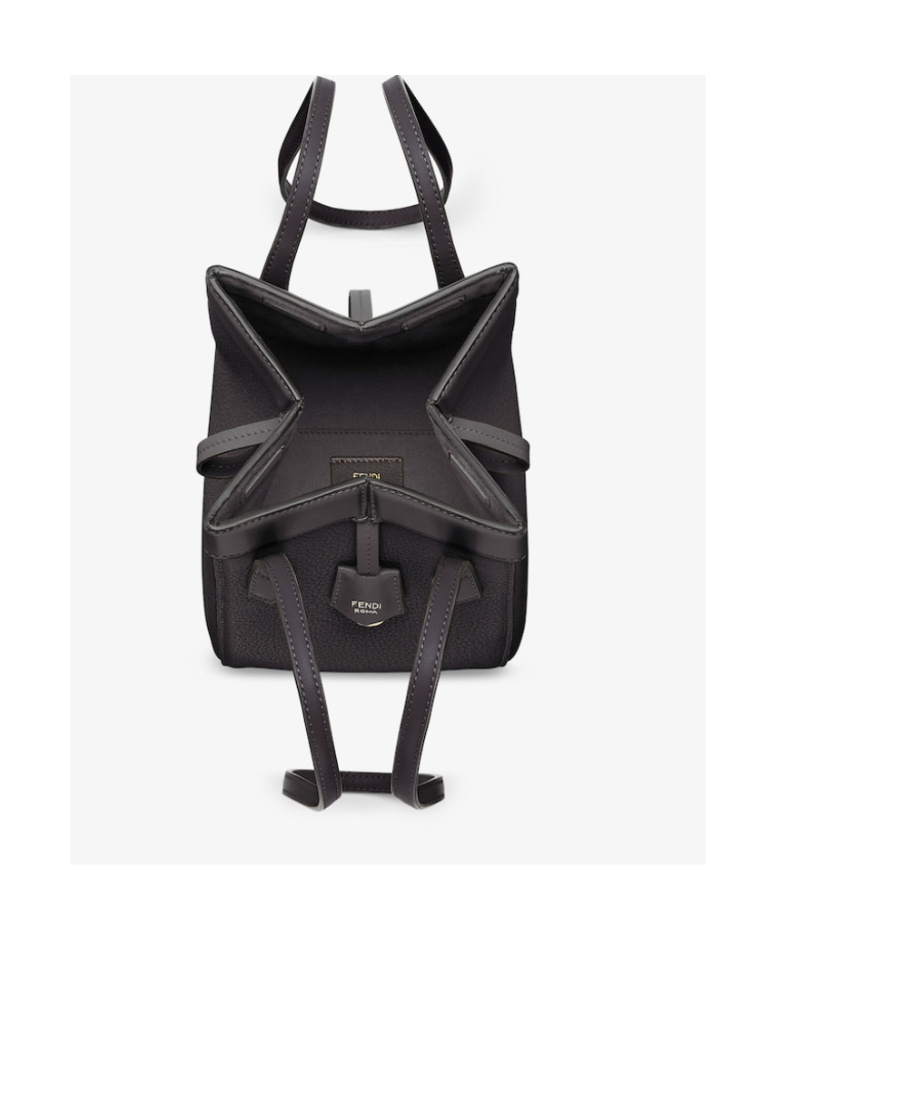 Shop Fendi Black Leather Mini Bag That Can Be Transformed